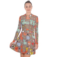 Pet Animal 05 Long Sleeve Panel Dress