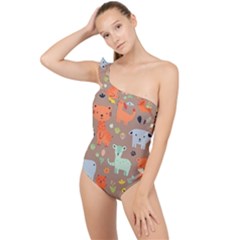 Pet Animal 05 Frilly One Shoulder Swimsuit