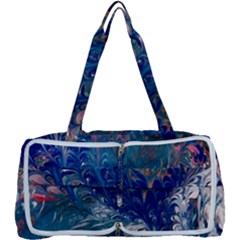 Blue Feathers And Flames Multi Function Bag by kaleidomarblingart