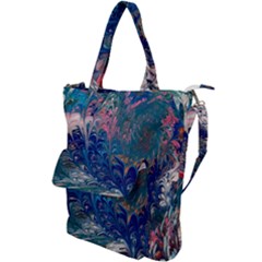 Blue Feathers And Flames Shoulder Tote Bag