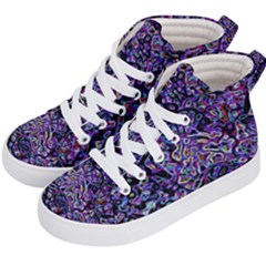 Neon Symphony Design Kids  Hi-top Skate Sneakers by dflcprintsclothing