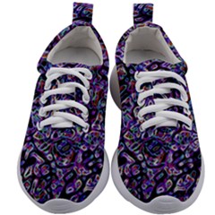 Neon Symphony Design Kids Athletic Shoes by dflcprintsclothing