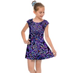 Neon Symphony Design Kids  Cap Sleeve Dress by dflcprintsclothing