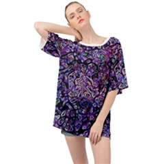 Neon Symphony Design Oversized Chiffon Top by dflcprintsclothing