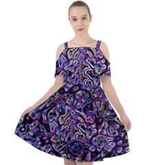 Neon Symphony Design Cut Out Shoulders Dress by dflcprintsclothing