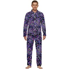 Neon Symphony Design Men s Long Sleeve Velvet Pocket Pajamas Set by dflcprintsclothing