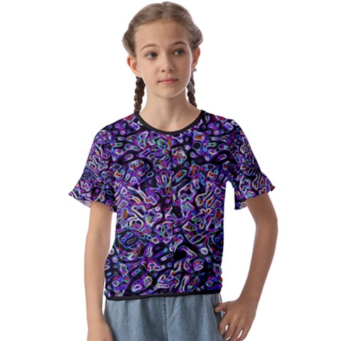 Neon Symphony Design Kids  Cuff Sleeve Scrunch Bottom T-shirt by dflcprintsclothing