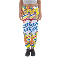 Colorful City Life Horizontal Seamless Pattern Urban City Women s Jogger Sweatpants