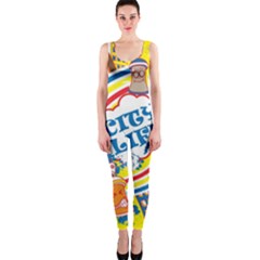 Colorful City Life Horizontal Seamless Pattern Urban City One Piece Catsuit