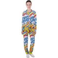 Colorful City Life Horizontal Seamless Pattern Urban City Casual Jacket And Pants Set