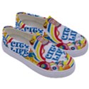 Colorful City Life Horizontal Seamless Pattern Urban City Kids  Canvas Slip Ons View3