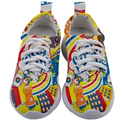 Colorful City Life Horizontal Seamless Pattern Urban City Kids Athletic Shoes