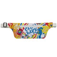 Colorful City Life Horizontal Seamless Pattern Urban City Active Waist Bag