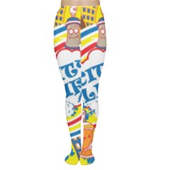 Colorful City Life Horizontal Seamless Pattern Urban City Tights