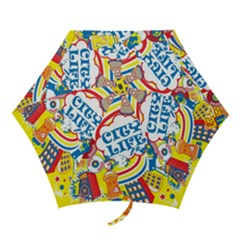 Colorful City Life Horizontal Seamless Pattern Urban City Mini Folding Umbrellas