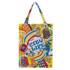 Colorful City Life Horizontal Seamless Pattern Urban City Classic Tote Bag