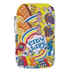 Colorful City Life Horizontal Seamless Pattern Urban City Waist Pouch (large)