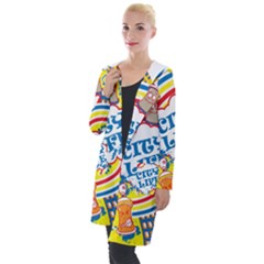 Colorful City Life Horizontal Seamless Pattern Urban City Hooded Pocket Cardigan