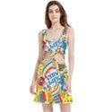 Colorful City Life Horizontal Seamless Pattern Urban City Velour Cutout Dress View1