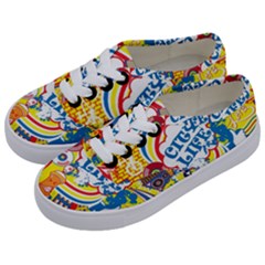 Colorful City Life Horizontal Seamless Pattern Urban City Kids  Classic Low Top Sneakers