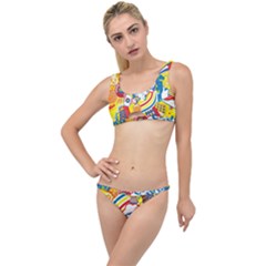 Colorful City Life Horizontal Seamless Pattern Urban City The Little Details Bikini Set