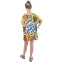 Colorful City Life Horizontal Seamless Pattern Urban City Kids  One Piece Chiffon Dress View2