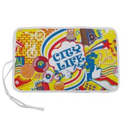 Colorful City Life Horizontal Seamless Pattern Urban City Pen Storage Case (s)