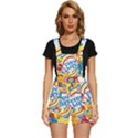 Colorful City Life Horizontal Seamless Pattern Urban City Short Overalls View1