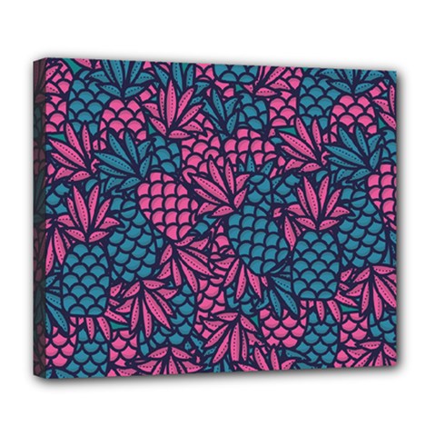 Summer Pineapples Deluxe Canvas 24  X 20  (stretched)