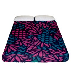 Summer Pineapples Fitted Sheet (king Size) by Paksenen