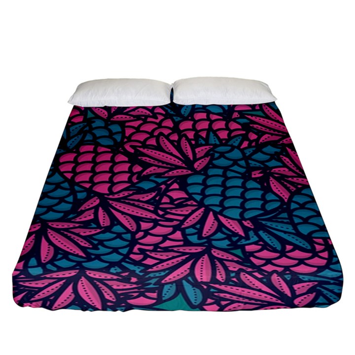 Summer Pineapples Fitted Sheet (King Size)