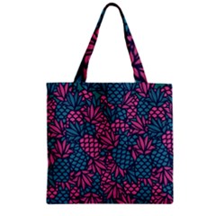 Summer Pineapples Zipper Grocery Tote Bag