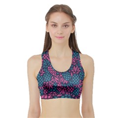 Summer Pineapples Sports Bra With Border