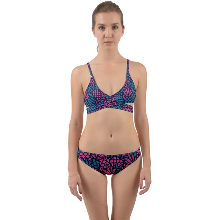 Summer Pineapples Wrap Around Bikini Set