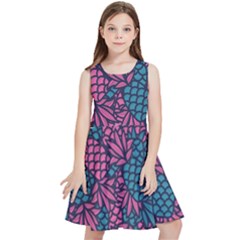 Summer Pineapples Kids  Skater Dress by Paksenen