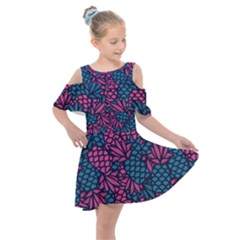 Summer Pineapples Kids  Shoulder Cutout Chiffon Dress