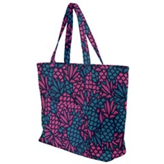 Summer Pineapples Zip Up Canvas Bag