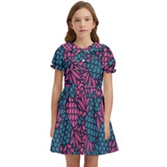 Summer Pineapples Kids  Bow Tie Puff Sleeve Dress