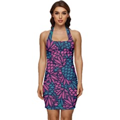 Summer Pineapples Sleeveless Wide Square Neckline Ruched Bodycon Dress by Paksenen