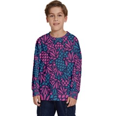 Summer Pineapples Kids  Crewneck Sweatshirt