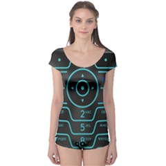 Retro Mobile Device Output Device Boyleg Leotard 