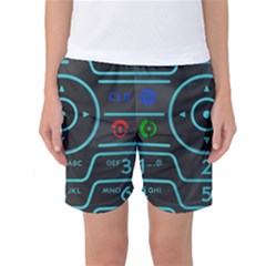 Retro Mobile Device Output Device Women s Basketball Shorts