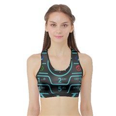 Retro Mobile Device Output Device Sports Bra With Border