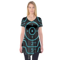 Retro Mobile Device Output Device Short Sleeve Tunic 