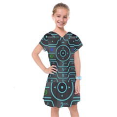 Retro Mobile Device Output Device Kids  Drop Waist Dress