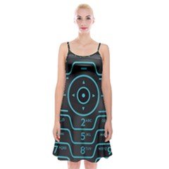 Retro Mobile Device Output Device Spaghetti Strap Velvet Dress