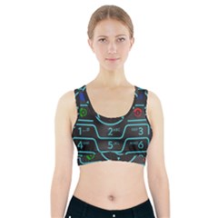 Retro Mobile Device Output Device Sports Bra With Pocket