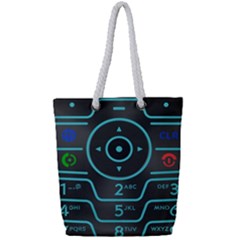 Retro Mobile Device Output Device Full Print Rope Handle Tote (small)