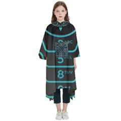 Retro Mobile Device Output Device Kids  Hooded Rain Ponchos