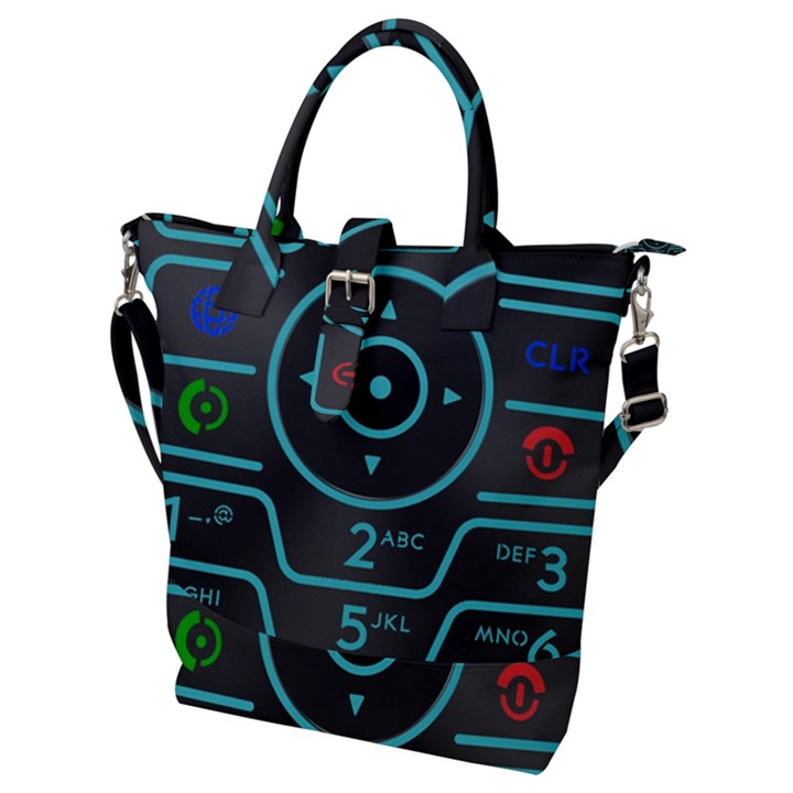 Retro Mobile Device Output Device Buckle Top Tote Bag